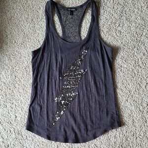 Lightening Bolt Lace Back Tank